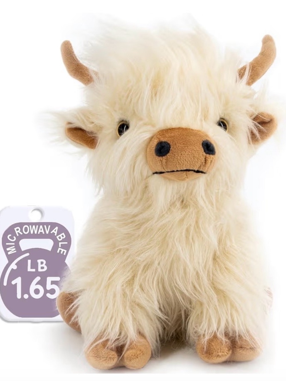 NWT Microwavable Highland Cow Stuffed Animal - Weighted Plush, Heating Pad